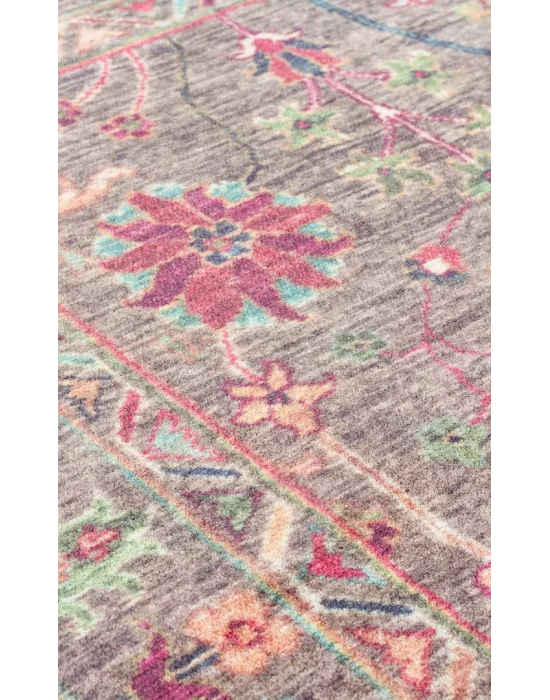 Antique ATK 10 Dark Multy Yıkanabilir Modern Ve Etnik Desenli Kaymaz Tabanlı Makine Halısı