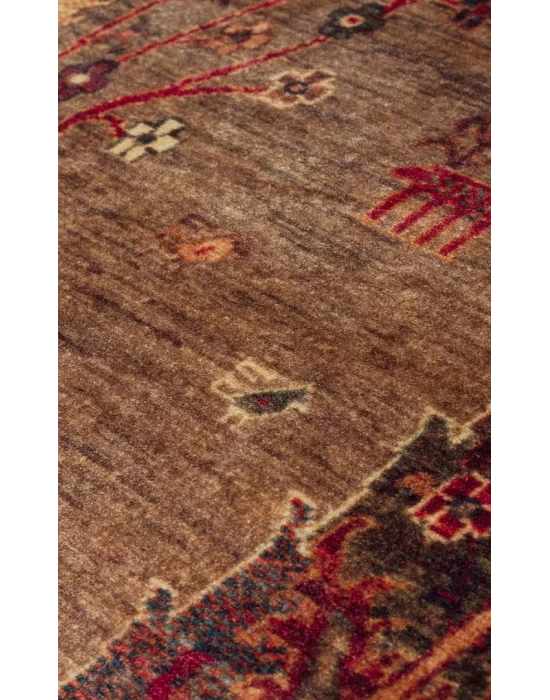 Antique ATK 09 Olive Yıkanabilir Modern Ve Etnik Desenli Kaymaz Tabanlı Makine Halısı