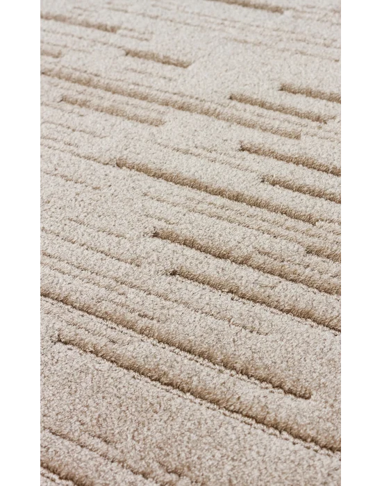 MISSORI HALI 0136 Hav Toz Vermez Sade Desenli Yumuşak Dokulu Modern Makine Halısı