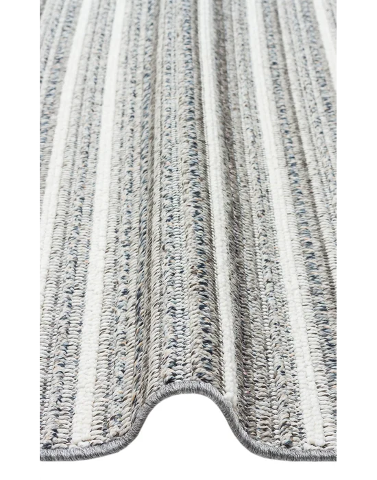 Soho Sh 21 Grey Ivory Hav Vermeyen Özel Ipler Ile Üretilen Etnik Örgü Desenlere Sahip Makine Halısı