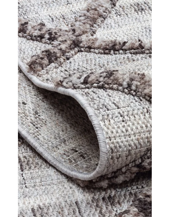 MALIBU HALI 0046 Hav Toz Vermez Yumuşak Dokulu Etnik Örgü Desenlere Sahip Modern İskandinav Halı