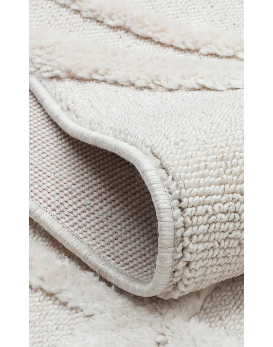 Terazzo 03 Whıte Hav Toz Vermez Yumuşak Dokulu Etnik Örgü Desenlere Sahip Modern İskindinav Halı