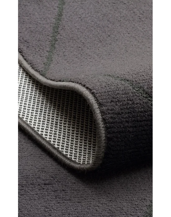 Urban 02 Black Etnik Desenlere Sahip Hav Toz Vermez Yumuşak Dokulu Modern Halı