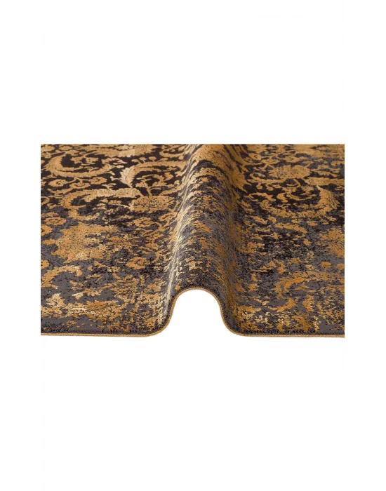 Cordoba Db 02 Antrasit Gold Nw Parlak Yüksek Alçak Dokulu Modern Makine Halısı