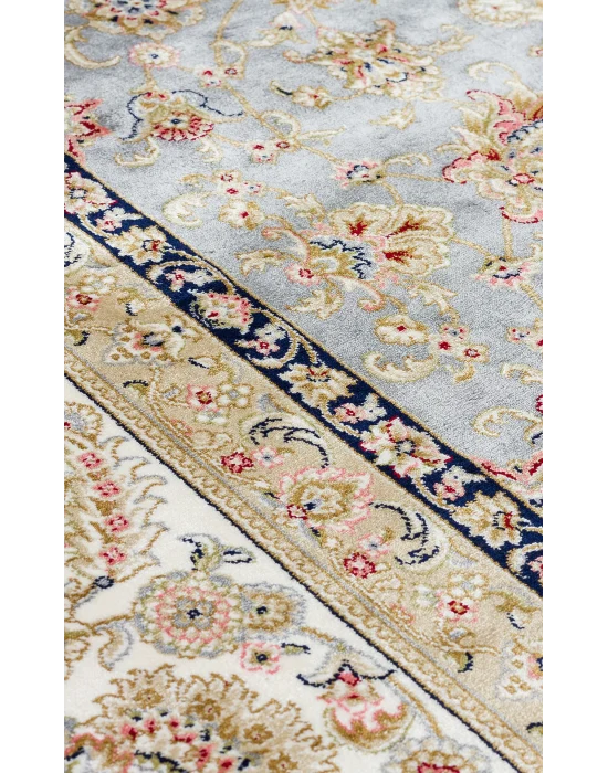 Isfahan 03 Grey Cream Klasik Desenli Yüksek Kalite Sık Dokuma Makine Halısı