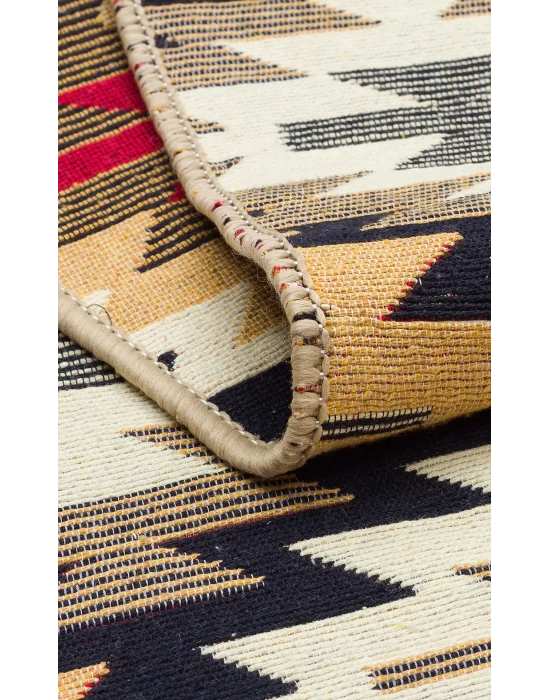 Arya Ar 33 Red %100 Geri Dönüşümlü Pamuktan Çift Taraflı Yıkanabilir Modern Dekoratif Kilim