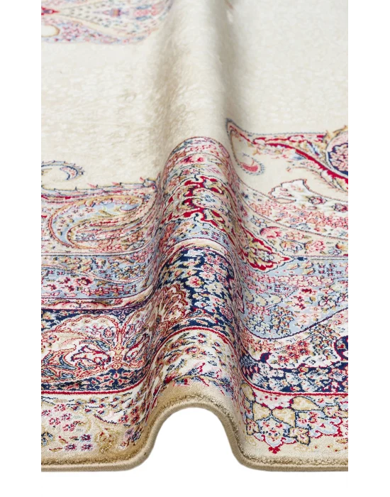 Isfahan 02 Cream  Klasik Desenli Yüksek Kalite Sık Dokuma Makine Halısı