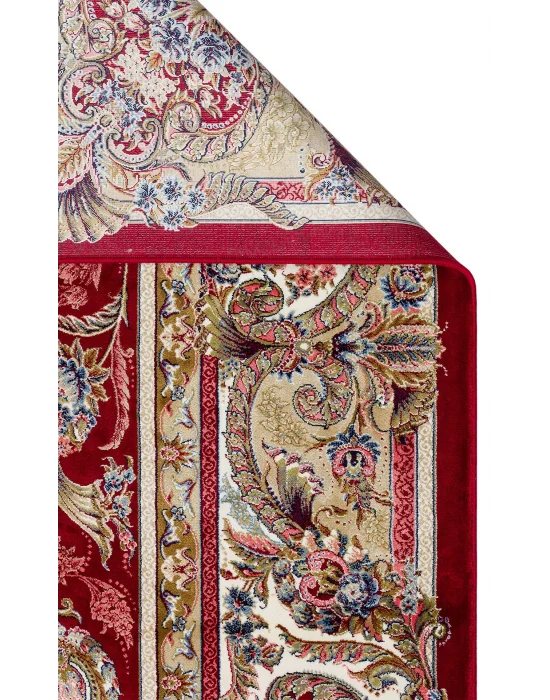 Isfahan 01 Red Klasik Desenli Yüksek Kalite Sık Dokuma Makine Halısı