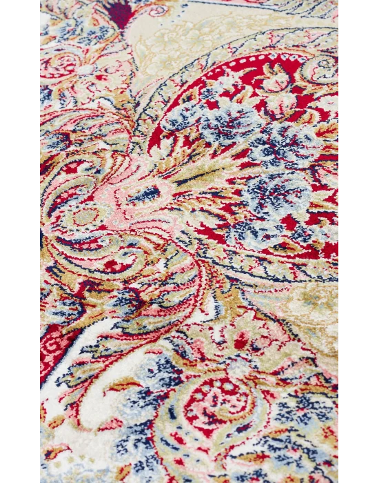 Isfahan 01 Red Klasik Desenli Yüksek Kalite Sık Dokuma Makine Halısı