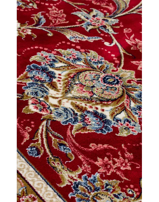 Isfahan 01 Red Klasik Desenli Yüksek Kalite Sık Dokuma Makine Halısı
