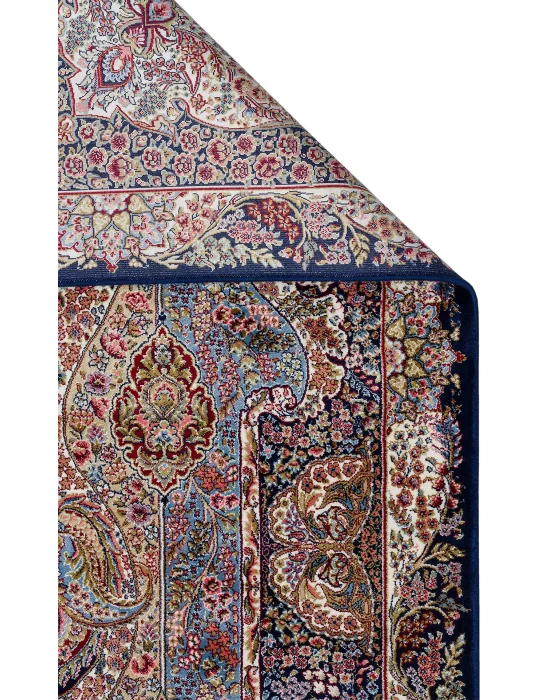 Isfahan 02 Navy  Klasik Desenli Yüksek Kalite Sık Dokuma Makine Halısı