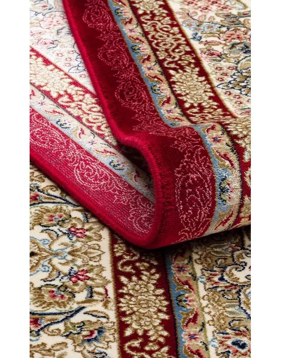 Isfahan 05 Red Klasik Desenli Yüksek Kalite Sık Dokuma Makine Halısı