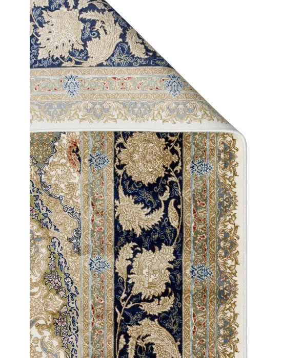 Isfahan 04 Cream Klasik Desenli Yüksek Kalite Sık Dokuma Makine Halısı