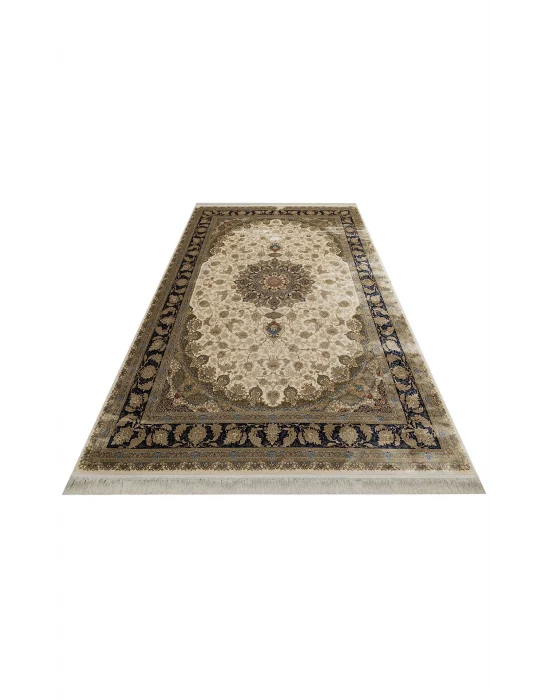 Isfahan 04 Cream Klasik Desenli Yüksek Kalite Sık Dokuma Makine Halısı