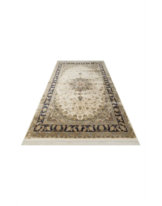Isfahan 04 Cream Klasik Desenli Yüksek Kalite Sık Dokuma Makine Halısı