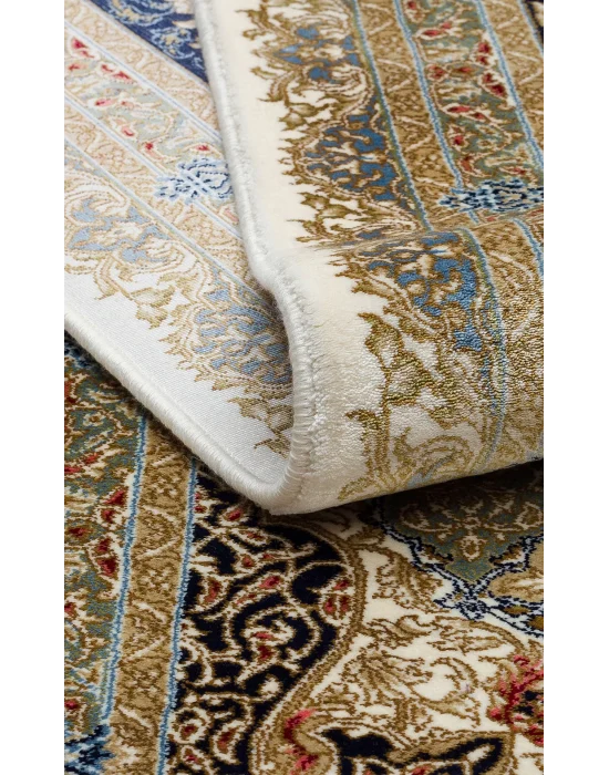 Isfahan 04 Cream Klasik Desenli Yüksek Kalite Sık Dokuma Makine Halısı