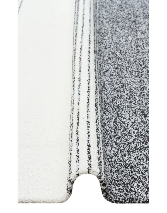 Nevada NVD 02 White Black Moroccon Tuşeli Hav Toz Vermez Kaymaz Tabanlı İnce Dokuma Modern Halı