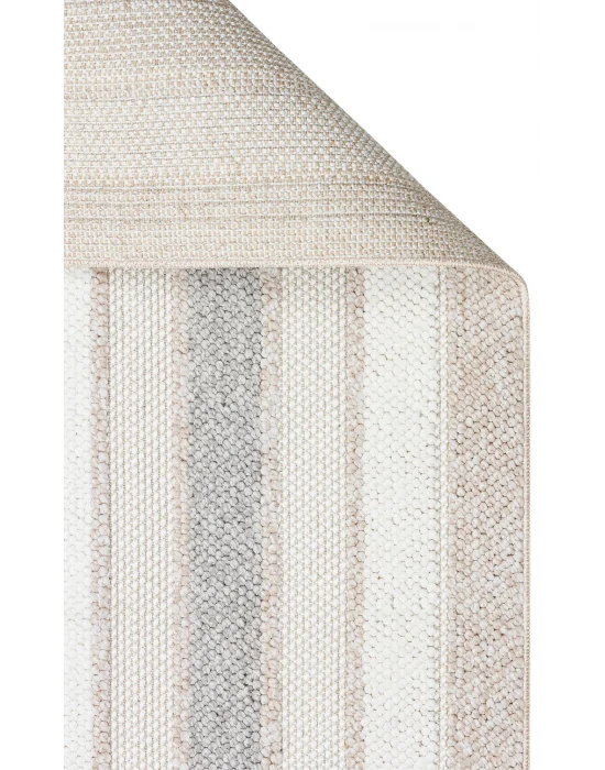 Motto MOT 04 Beige Grey Yumuşak Tuşeli Örgü Dokuma Modern Makine Halısı