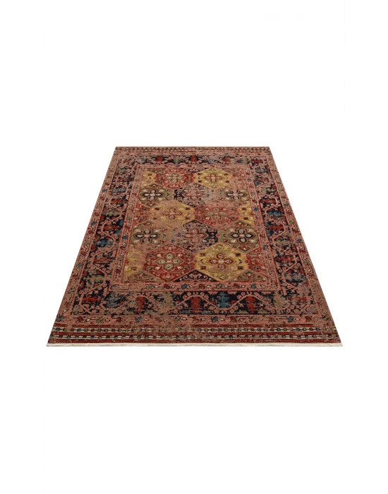 Anadolu 01 Multy Antik Desenli Yıkanabilir Kaymaz Tabanlı Etnik Kilim