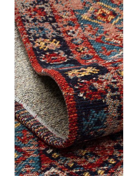 Anadolu 04 Multy Antik Desenli Yıkanabilir Kaymaz Tabanlı Etnik Kilim