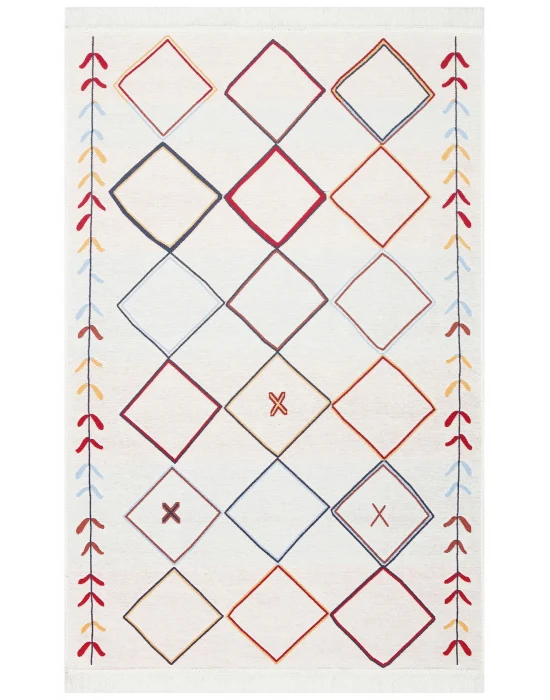 Arya Ar 21 Multy %100 Geri Dönüşümlü Pamuktan Çift Taraflı Yıkanabilir Modern Dekoratif Kilim