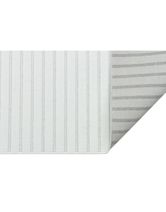 Fors 607 Beyaz Makinede Yıkanabilen Kaymaz Tabanlı İnce Makine Halısı