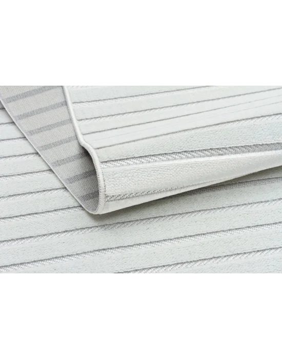 Fors 607 Beyaz Makinede Yıkanabilen Kaymaz Tabanlı İnce Makine Halısı