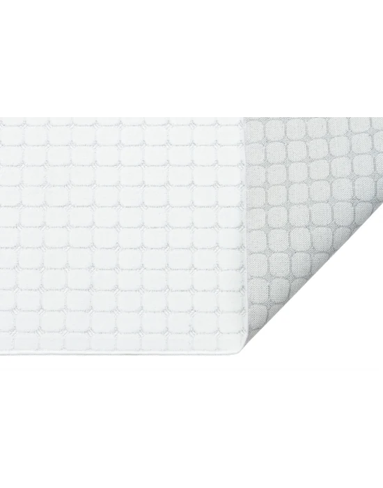 Fors 605 Beyaz Makinede Yıkanabilen Kaymaz Tabanlı İnce Makine Halısı