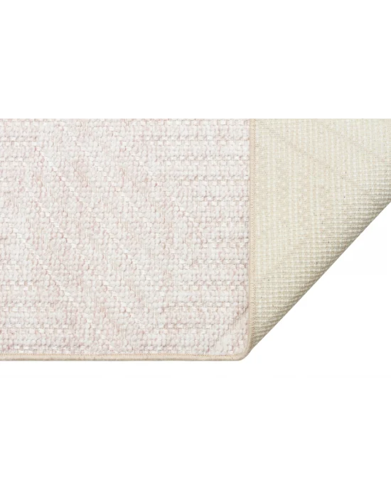 İnci 503 Bej Makinede Yıkanabilen Kaymaz Tabanlı İskandinav Desenli Makine Halısı