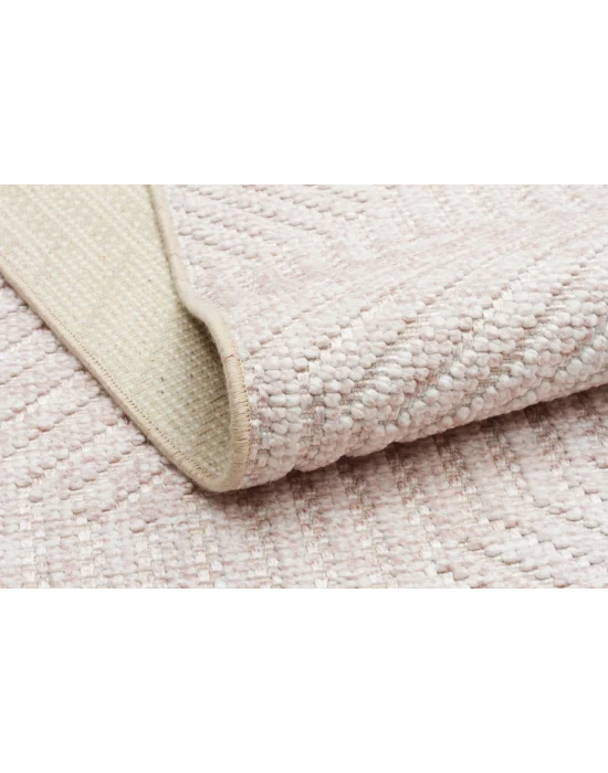 İnci 503 Bej Makinede Yıkanabilen Kaymaz Tabanlı İskandinav Desenli Makine Halısı