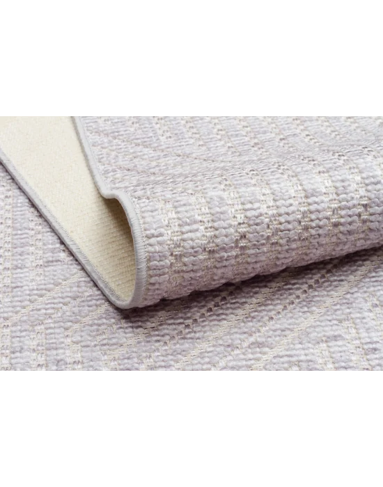 İnci 504 Gri Makinede Yıkanabilen Kaymaz Tabanlı İskandinav Desenli Makine Halısı