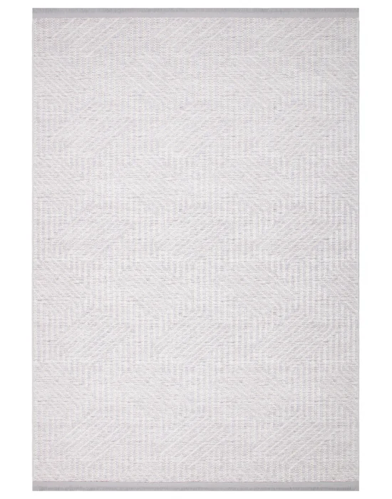 İnci 504 Gri Makinede Yıkanabilen Kaymaz Tabanlı İskandinav Desenli Makine Halısı