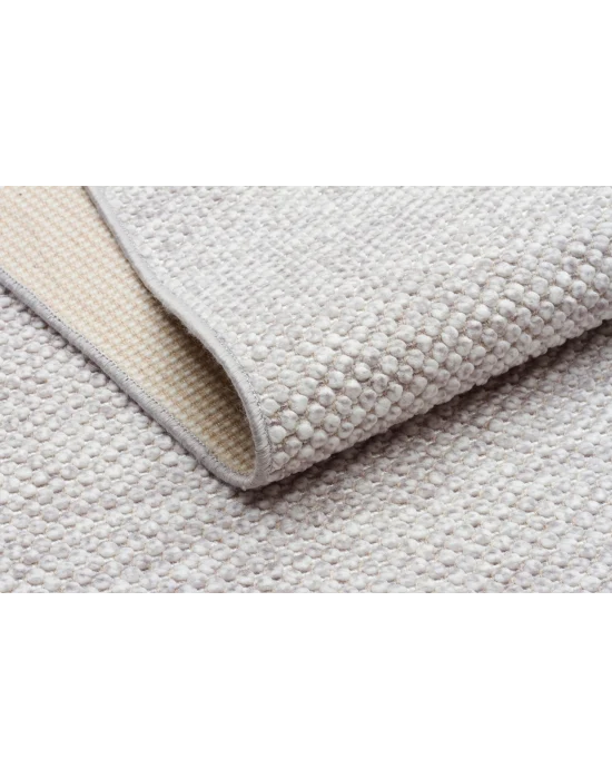 İnci 506 Gri Makinede Yıkanabilen Kaymaz Tabanlı İskandinav Desenli Makine Halısı