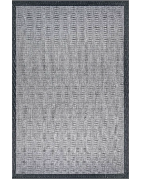 Loris L106 Siyah Dekoratif Leke Tutmaz Yıkanailir Sisal Halı Kilim