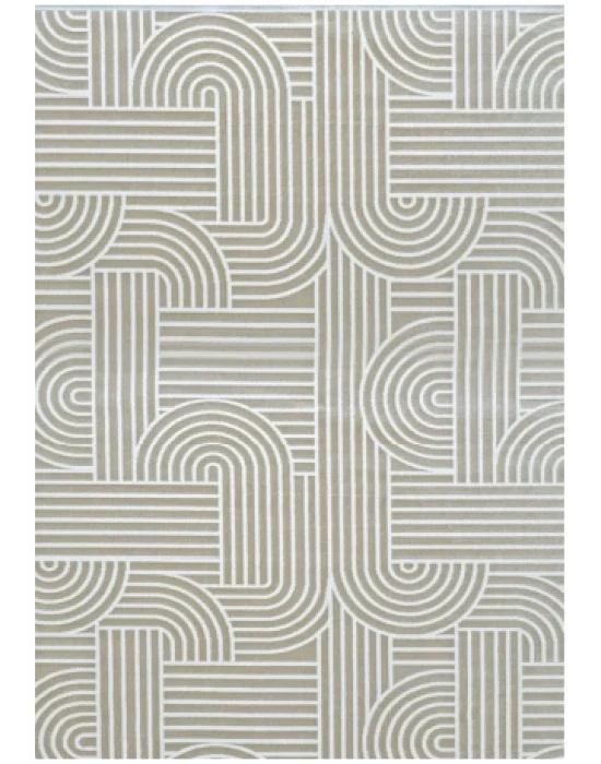 Grande 4666 Bej Akrilik Hav Vermez Modern Desenli Makine Halısı