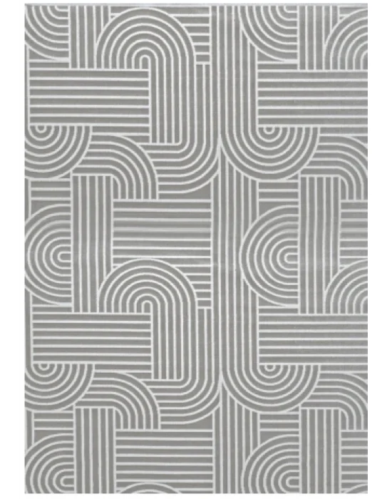 Grande 4666 Gri Akrilik Hav Vermez Modern Desenli Makine Halısı