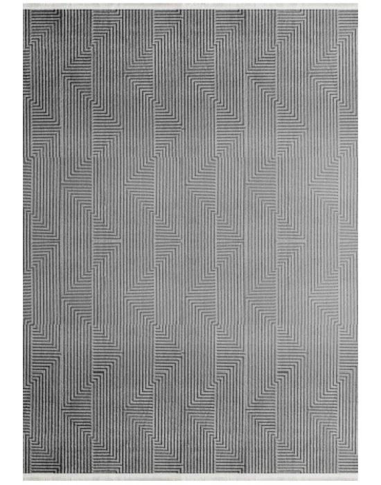 Grande 4989 Antrasit Akrilik Hav Vermez Modern Desenli Makine Halısı