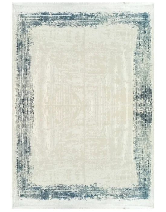 Plain 5096 Mavi Akrilik Hav Vermez Modern Desenli Makine Halısı