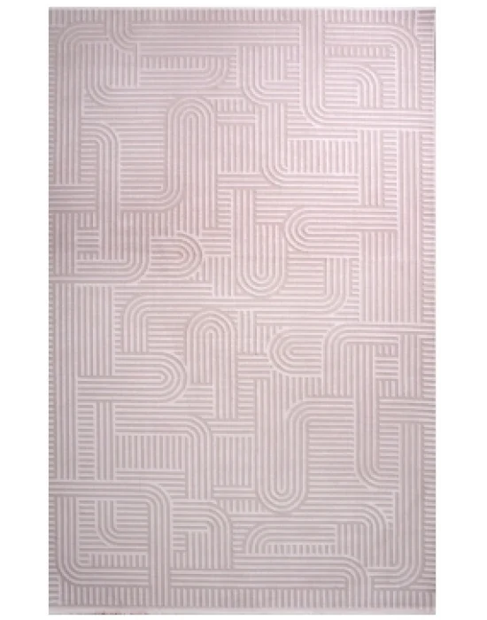 Plain 5336A Krem Akrilik Hav Vermez Modern Desenli Makine Halısı