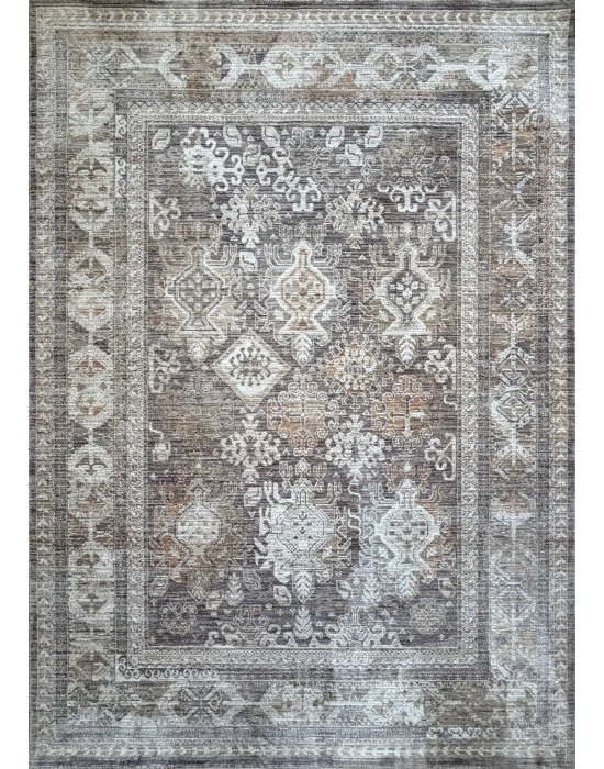 Stella 734 Kahve Bej Eskitme Desenli Makine Halısı