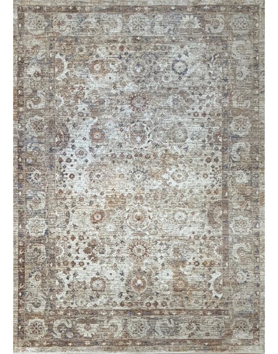 Stella 743 Krem Vizon Eskitme Desenli Makine Halısı