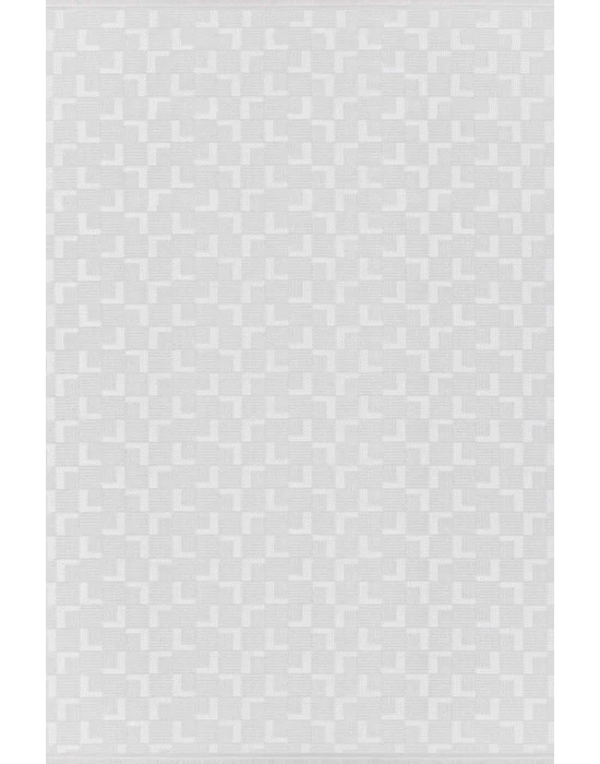 Sofia 01A Beyaz Yıkanabilir Dekoratif Makine Halısı