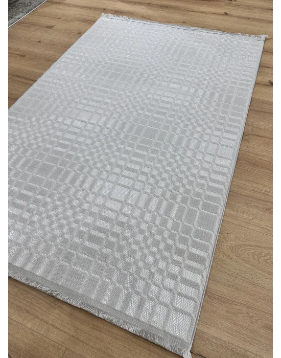 Sofia 02B Gri Yıkanabilir Dekoratif Makine Halısı