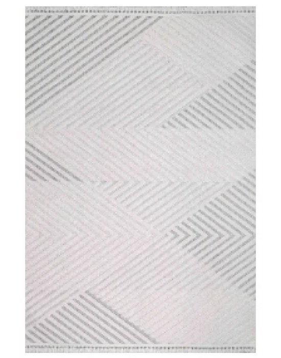 Melodi GL01 Gri Dekoratif Bukle İskandinav Desenli Makine Halısı