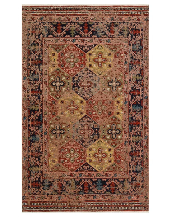 Anadolu 01 Multy Antik Desenli Yıkanabilir Kaymaz Tabanlı Etnik Kilim