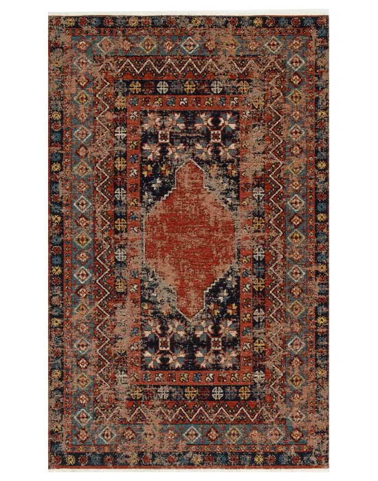 Anadolu 04 Multy Antik Desenli Yıkanabilir Kaymaz Tabanlı Etnik Kilim