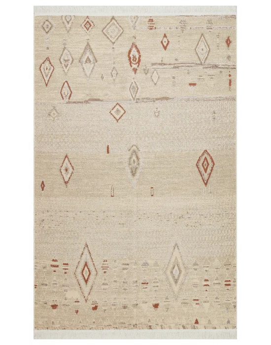 Arya Ar 37 Terra %100 Geri Dönüşümlü Pamuktan Çift Taraflı Yıkanabilir Modern Dekoratif Kilim