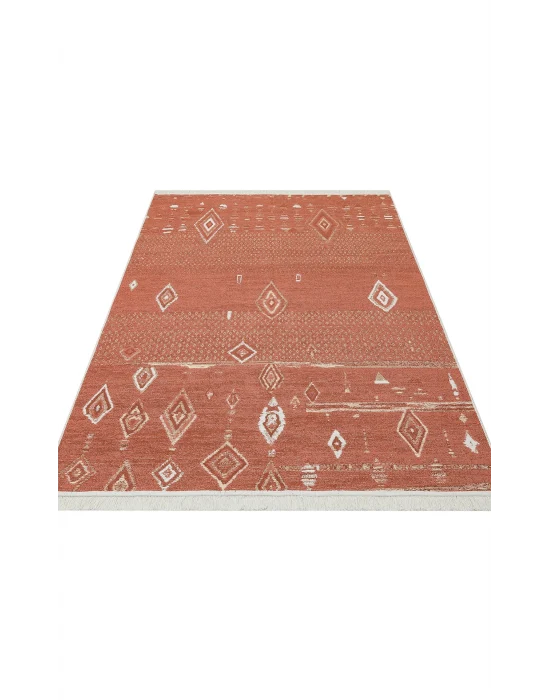 Arya Ar 37 Terra %100 Geri Dönüşümlü Pamuktan Çift Taraflı Yıkanabilir Modern Dekoratif Kilim