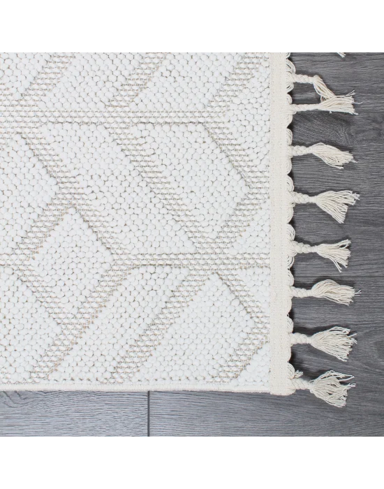 Boho BH-1 Krem Bukle Dokuma Modern Makine Halısı