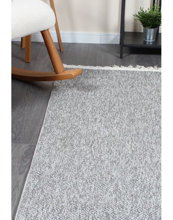 Boho BH-3 Gri Bukle Dokuma Modern Makine Halısı
